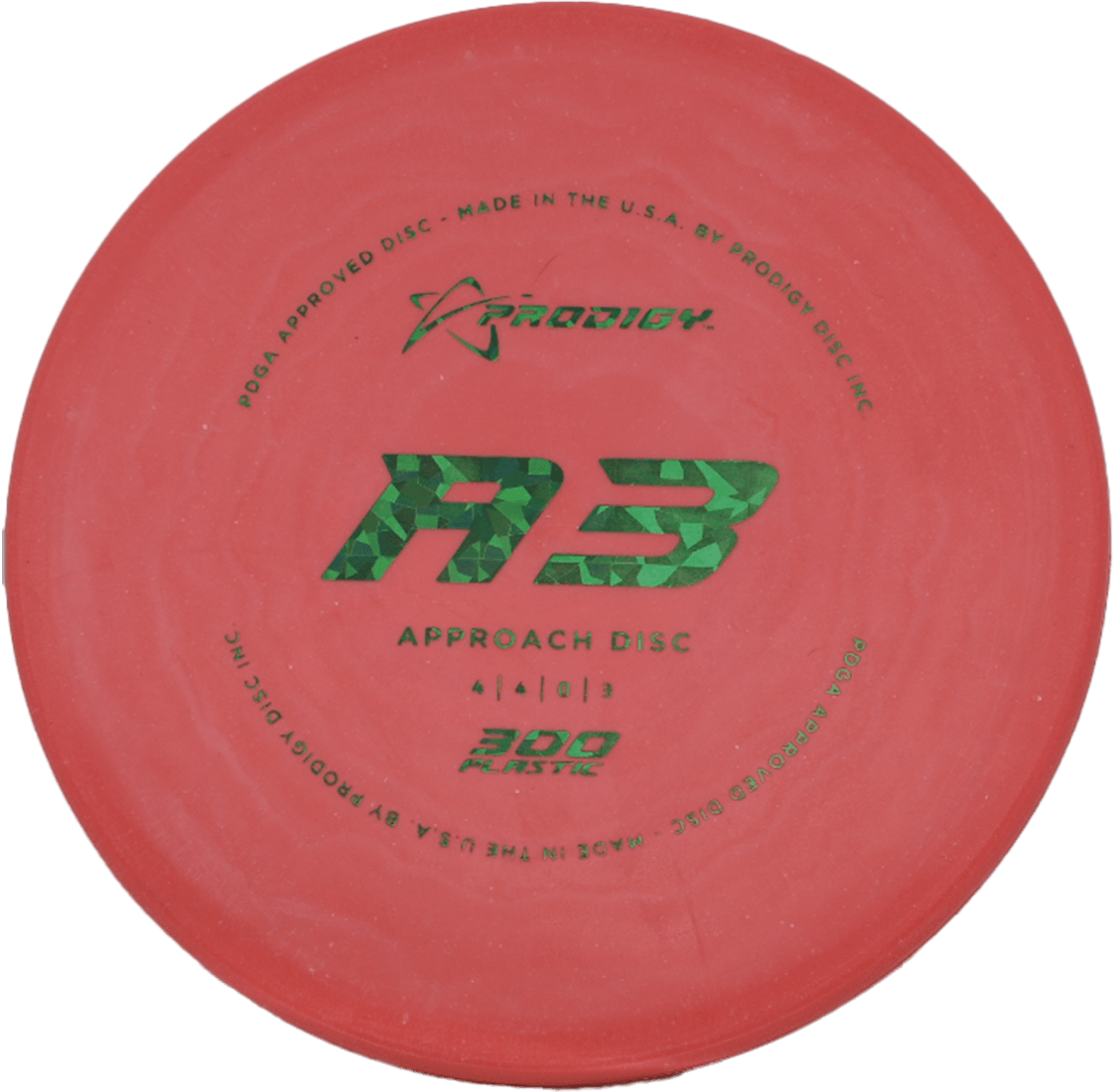 Prodigy Disc A3 - 300 / 173g - Pastel Red (Green Shatter) - Skyline Disc Golf