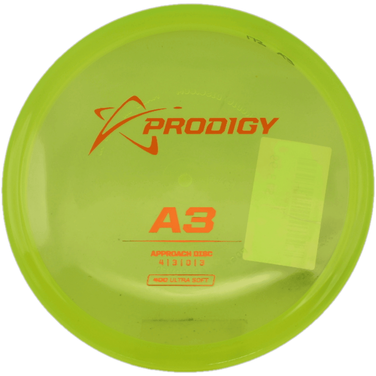 Prodigy Disc A3 - 400 Ultra Soft / 172g - Highlighter Yellow (Orange Foil) - Skyline Disc Golf