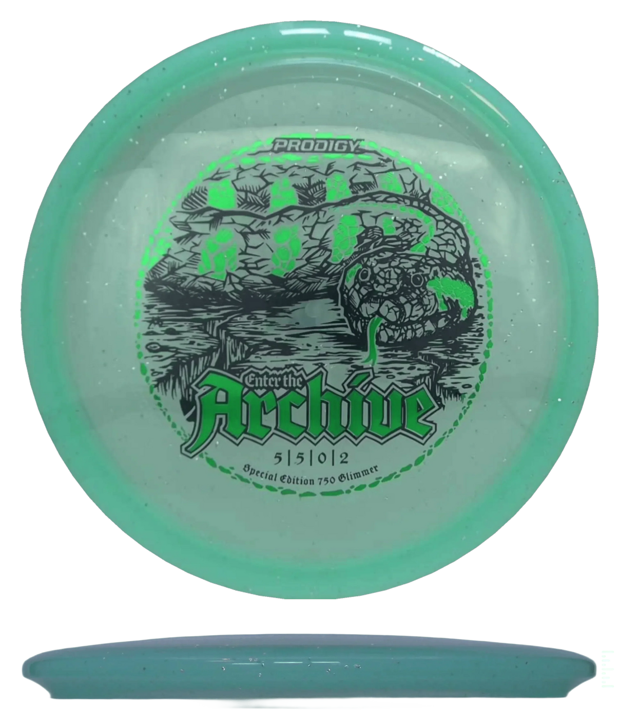 Prodigy Disc Archive - 750 Glimmer / 179g - Sky Blue (Black/Green) - Skyline Disc Golf