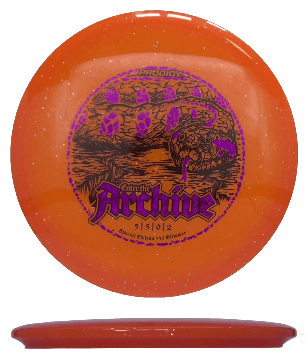 180g - Orange (Black/Magenta Shatter) 750 Glimmer Prodigy Disc Archive - Skyline Disc Golf