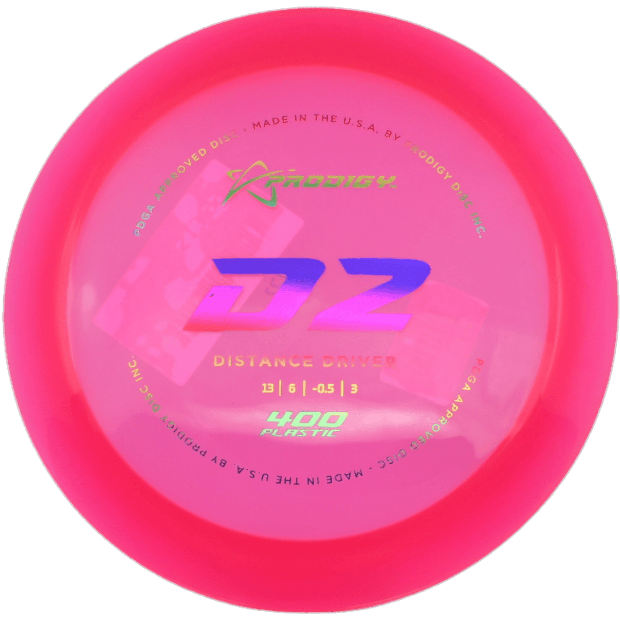 Prodigy Disc D2 - 400 / 172g - Hot Pink (Rainbow Foil) - Skyline Disc Golf