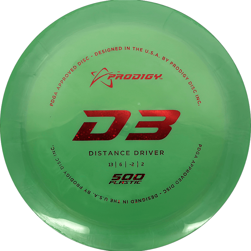 Prodigy Disc D3 Prodigy Disc D3 - 500 / 174g - Lime (Red Glitter) - Skyline Disc Golf