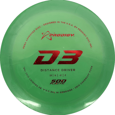 Prodigy Disc D3 Prodigy Disc D3 - 500 / 174g - Lime (Red Glitter) - Skyline Disc Golf