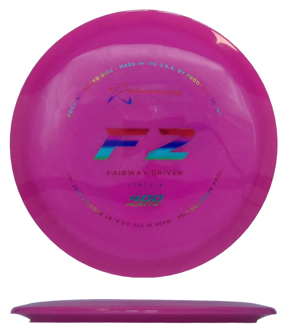 Prodigy Disc F2 - 400 / 168g - Magenta Pink (Rainbow Foil) *021* - Skyline Disc Golf