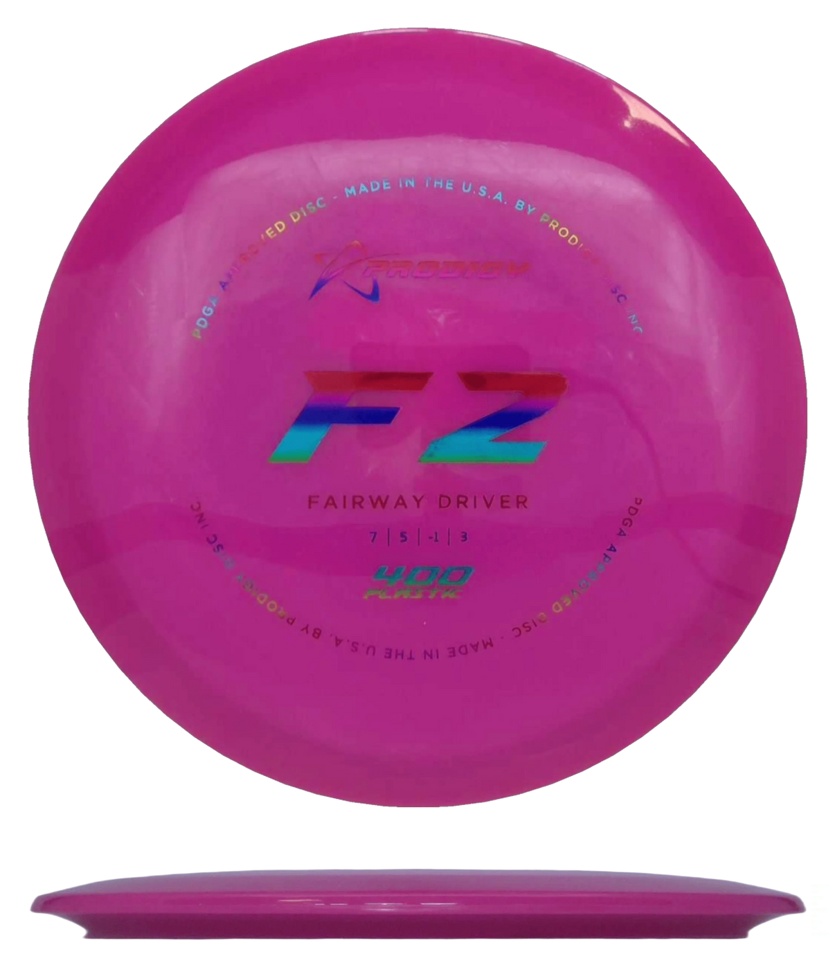 Prodigy Disc F2 - 400 / 168g - Magenta Pink (Rainbow Foil) *022* - Skyline Disc Golf