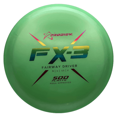 Prodigy Disc FX-3 Prodigy Disc FX-3 - 500 / 174g - Green (Rainbow Foil) - Skyline Disc Golf