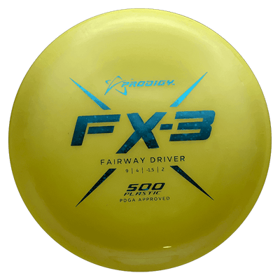 Prodigy Disc FX-3 Prodigy Disc FX-3 - 500 / 174g - Yellow (Blue Stars) - Skyline Disc Golf