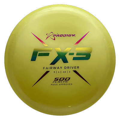 Prodigy Disc FX-3 Prodigy Disc FX-3 - 500 / 175g - Yellow (Rainbow Foil) - Skyline Disc Golf