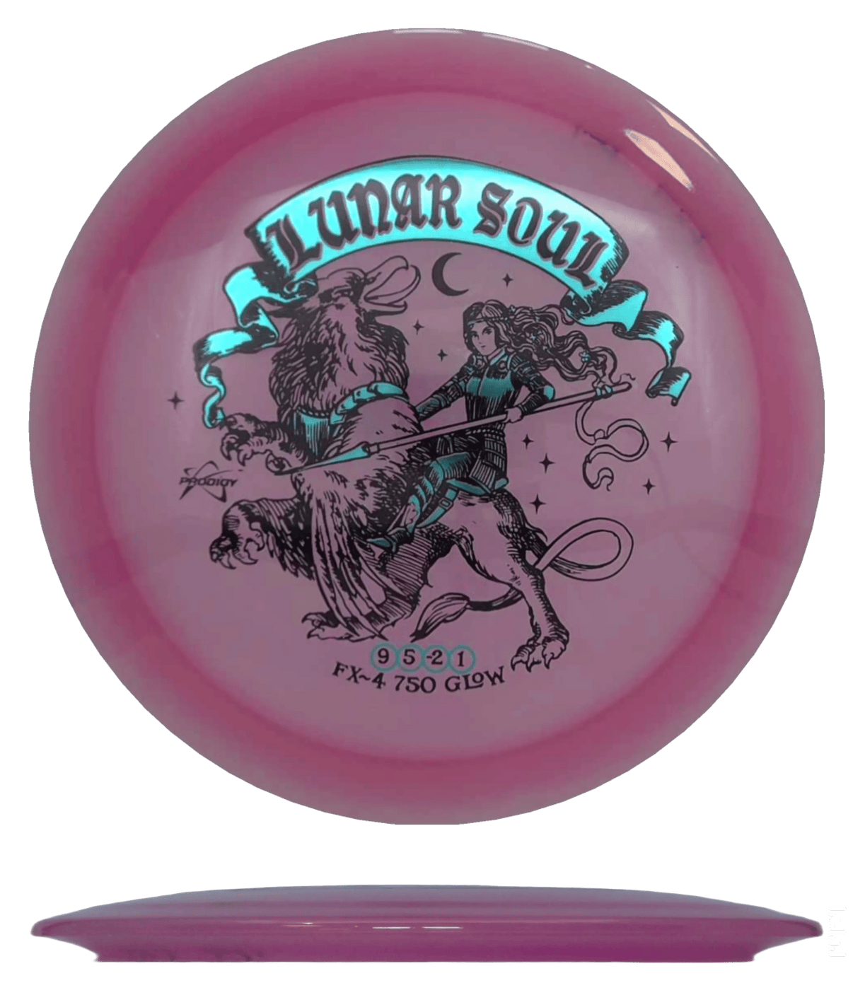 174g - Pink (Black/Sky Blue Foil) 750 Glow Prodigy Disc FX - 4 - Skyline Disc Golf