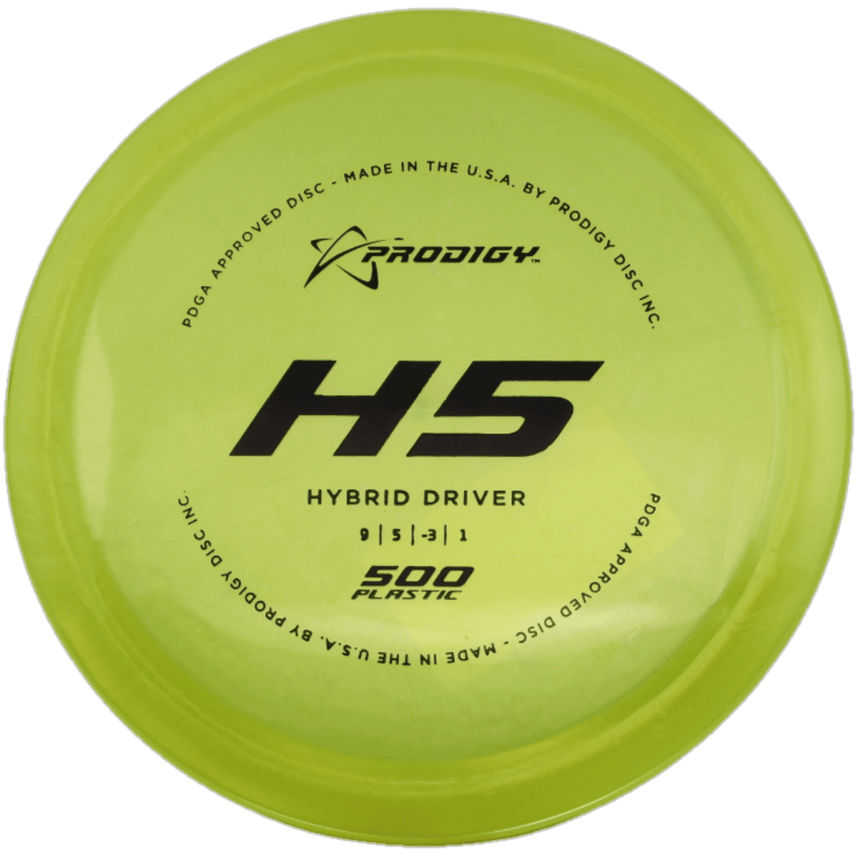 176g - Lemonade (Black) 500 Prodigy Disc H5 - Skyline Disc Golf