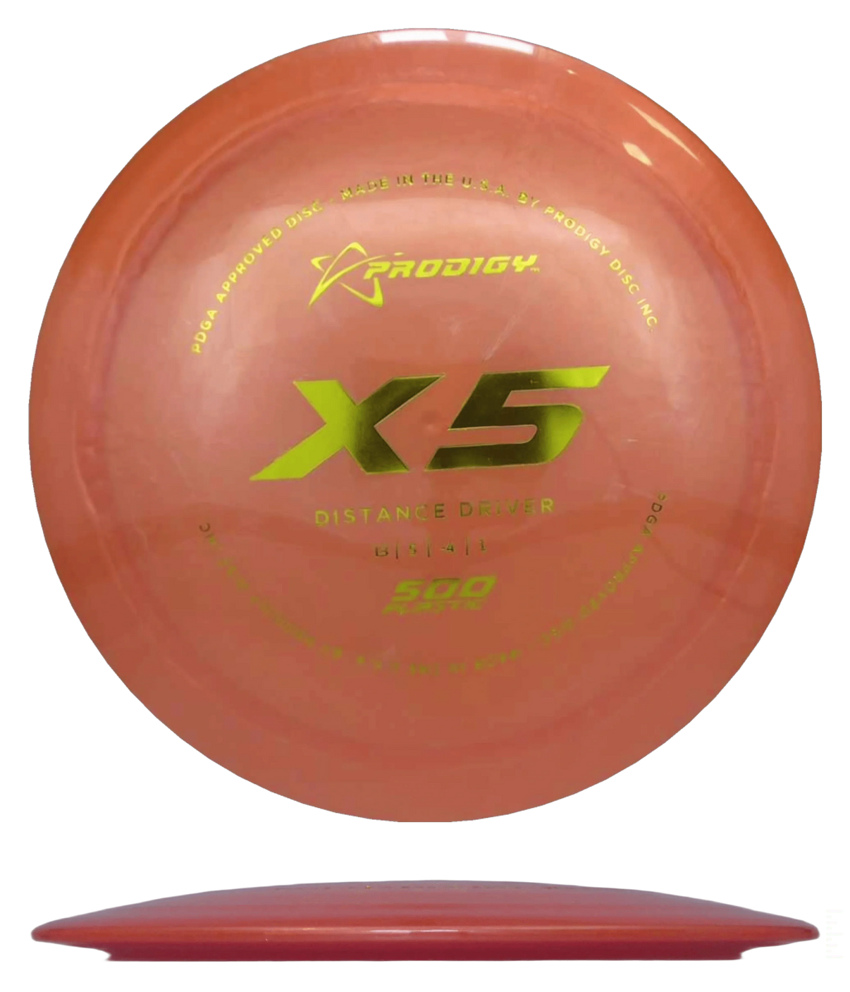 Prodigy Disc X5 - 500 / 168g - Orange (Gold) - Skyline Disc Golf