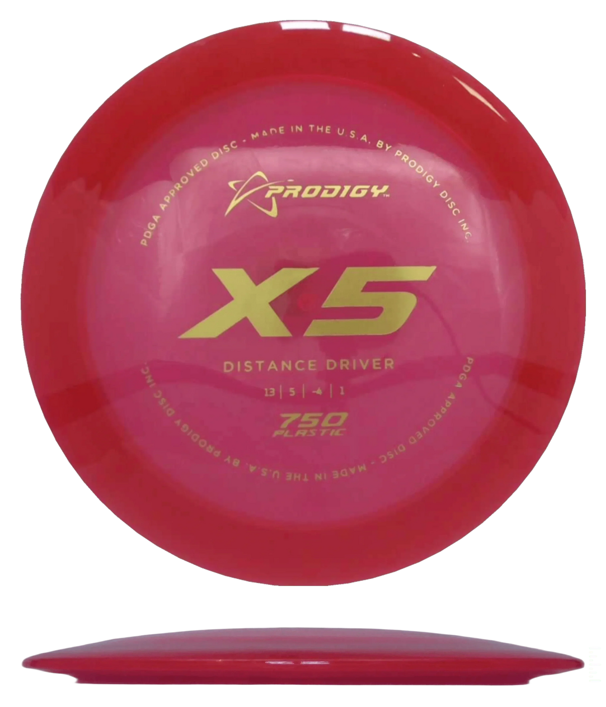 Prodigy Disc X5 - 750 / 174g - Red (Gold) - Skyline Disc Golf