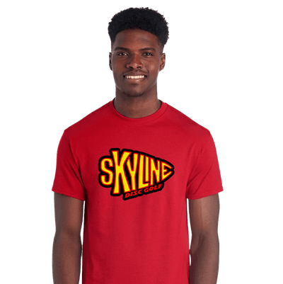 Skyline Disc Golf Arrowhead Tee Skyline Disc Golf Arrowhead Tee - Dri-Power® Active Blend / Red / S - Skyline Disc Golf