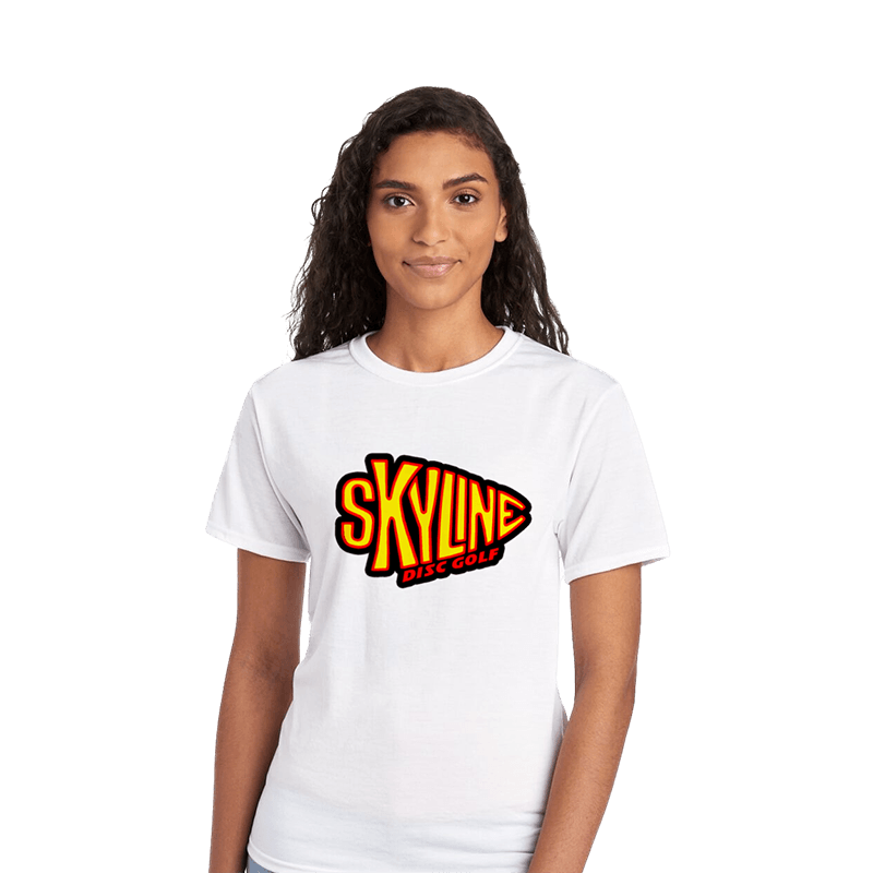 Skyline Disc Golf Arrowhead Tee Skyline Disc Golf Arrowhead Tee - Dri-Power® Active Blend / White / S - Skyline Disc Golf