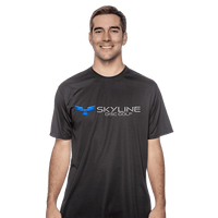 Skyline Disc Golf Logo Tee - Moisture Wicking / Black / S - Skyline Disc Golf