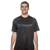 Black Moisture Wicking Skyline Disc Golf Logo Tee - Skyline Disc Golf