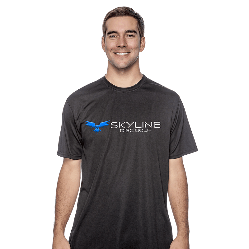Skyline Disc Golf Logo Tee - Moisture Wicking / Black / S
