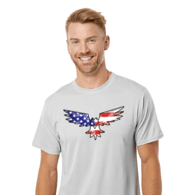 Skyline Disc Golf Ol' Glory Tee - Moisture Wicking / Silver / S - Skyline Disc Golf