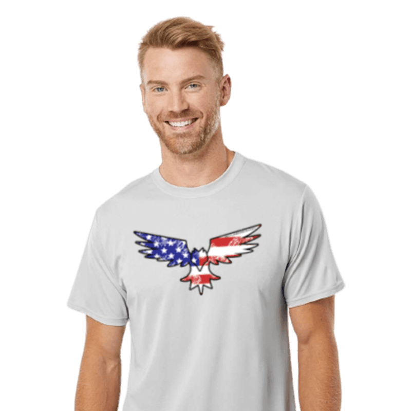 Skyline Disc Golf Ol' Glory Tee - Moisture Wicking / Silver / S