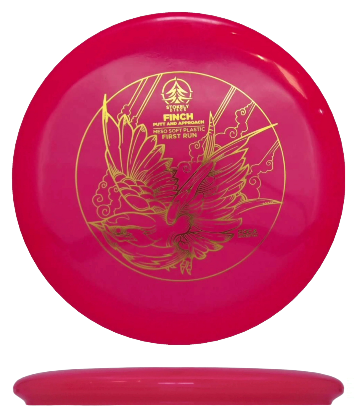Stokely Finch - Meso Soft - First Run / 168g - Hot Pink (Gold Foil) - Skyline Disc Golf