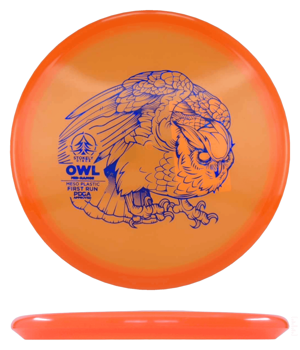 175g - Orange (Blue Shatter) Meso Stokely Owl - Skyline Disc Golf