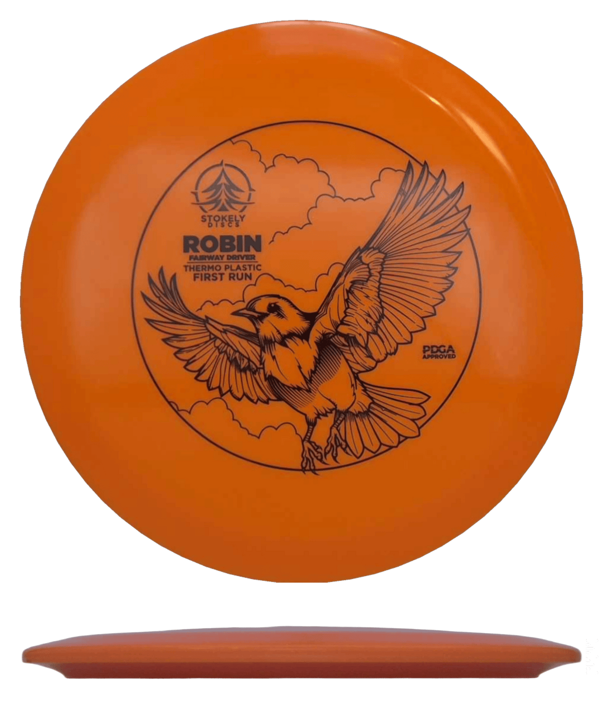 175g - Orange (Black) Thermo - First Run Stokely Robin - Skyline Disc Golf