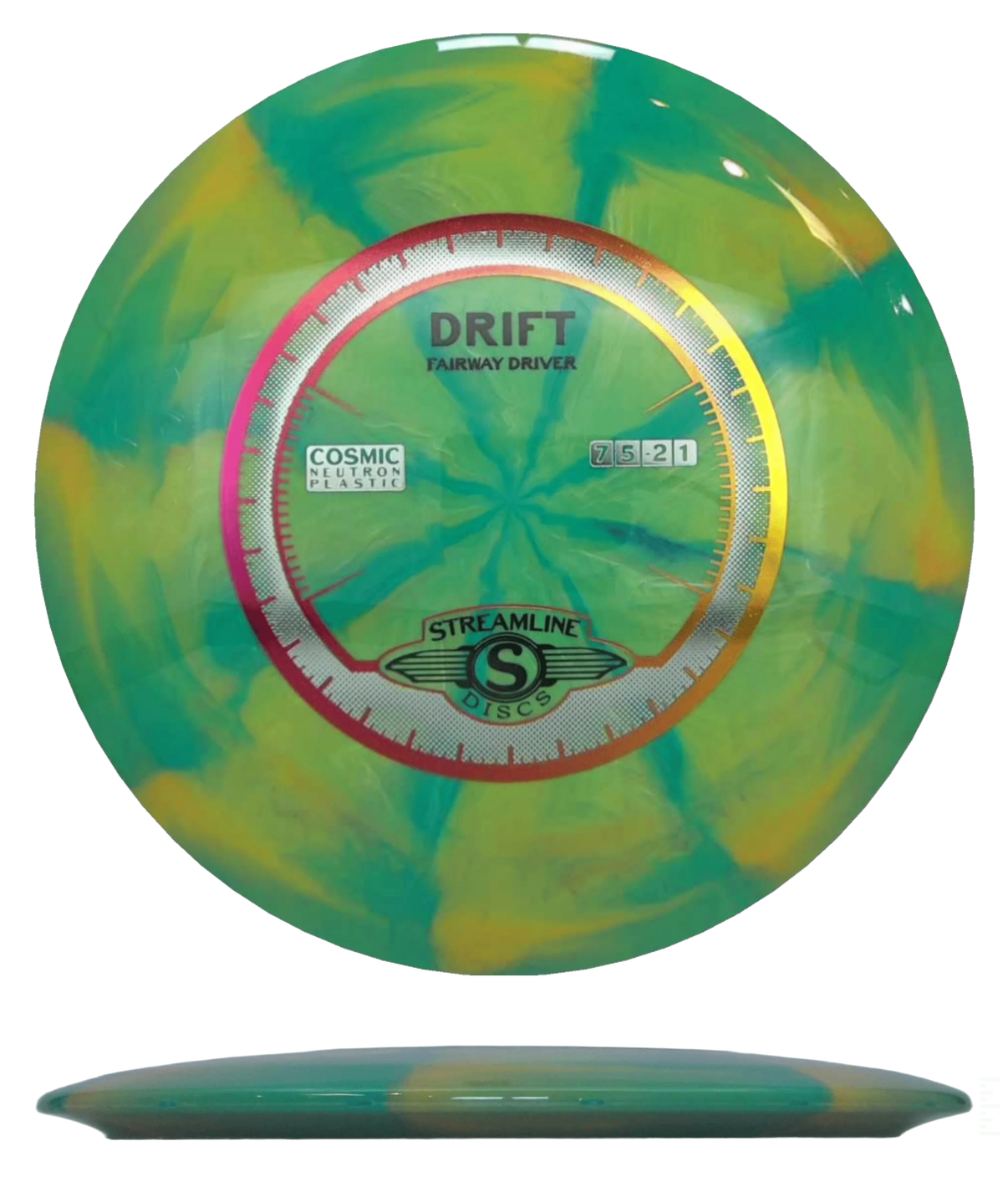 Streamline Drift - Cosmic Neutron / 174g - Blue Green/Orange-ish Burst (Orange/Red Foil) - Skyline Disc Golf