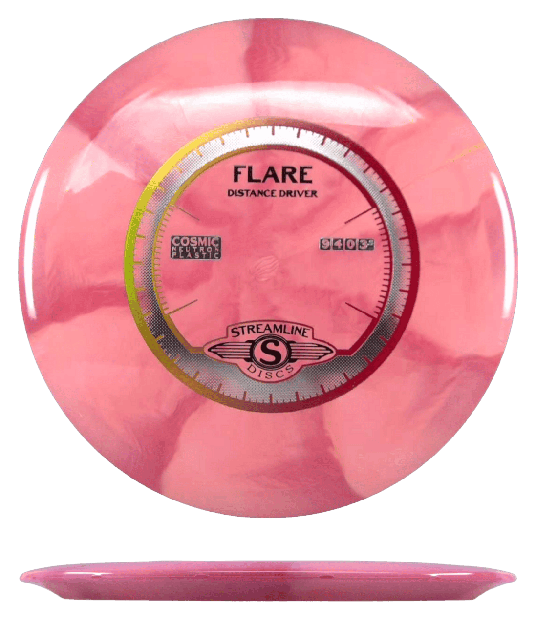 175g - Red Melon Burst (Yellow/Red Foil) Cosmic Neutron Streamline Flare - Skyline Disc Golf