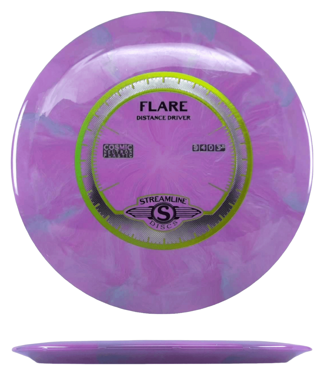 169g - Magenta Burst (Yellow Foil) Cosmic Neutron Streamline Flare - Skyline Disc Golf