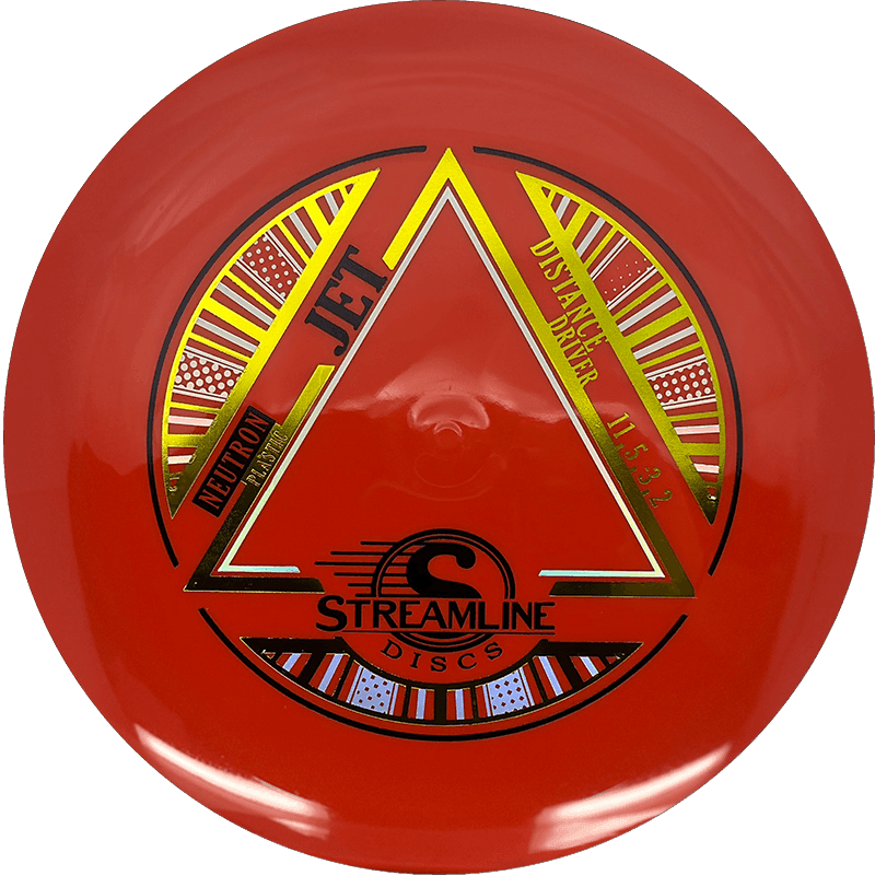 174g - Red (Yellow Foil) Neutron Streamline Jet - Skyline Disc Golf