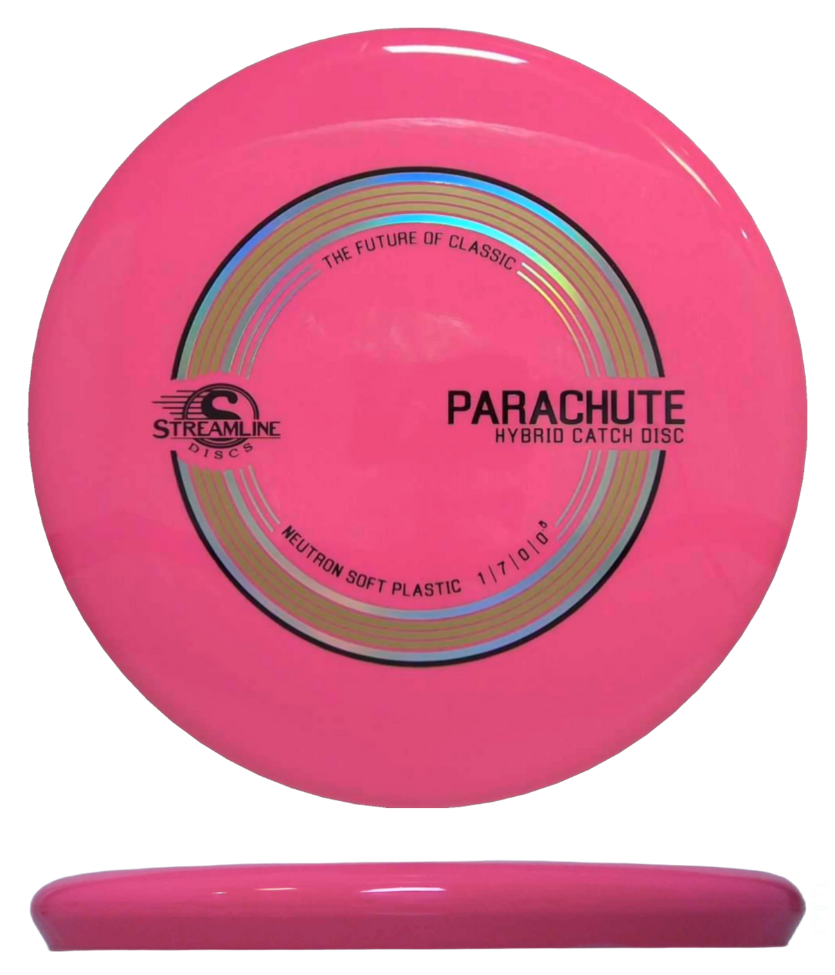 Streamline Parachute - Neutron / 153g - Hot Pink (Black/Chrome) - Skyline Disc Golf