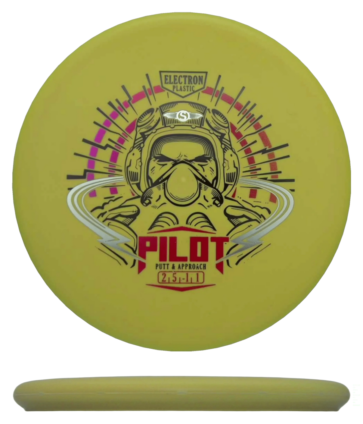 Streamline Pilot - Electron / 171g - Dirty Yellow (Magenta/Red Foil) - Skyline Disc Golf