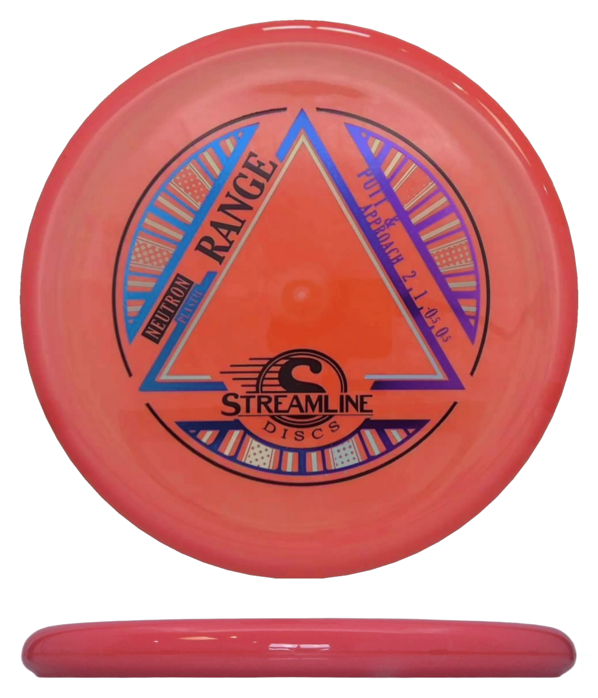 Streamline Range - Neutron / 168g - Peach/Orange (Blue/Magenta Foil) - Skyline Disc Golf