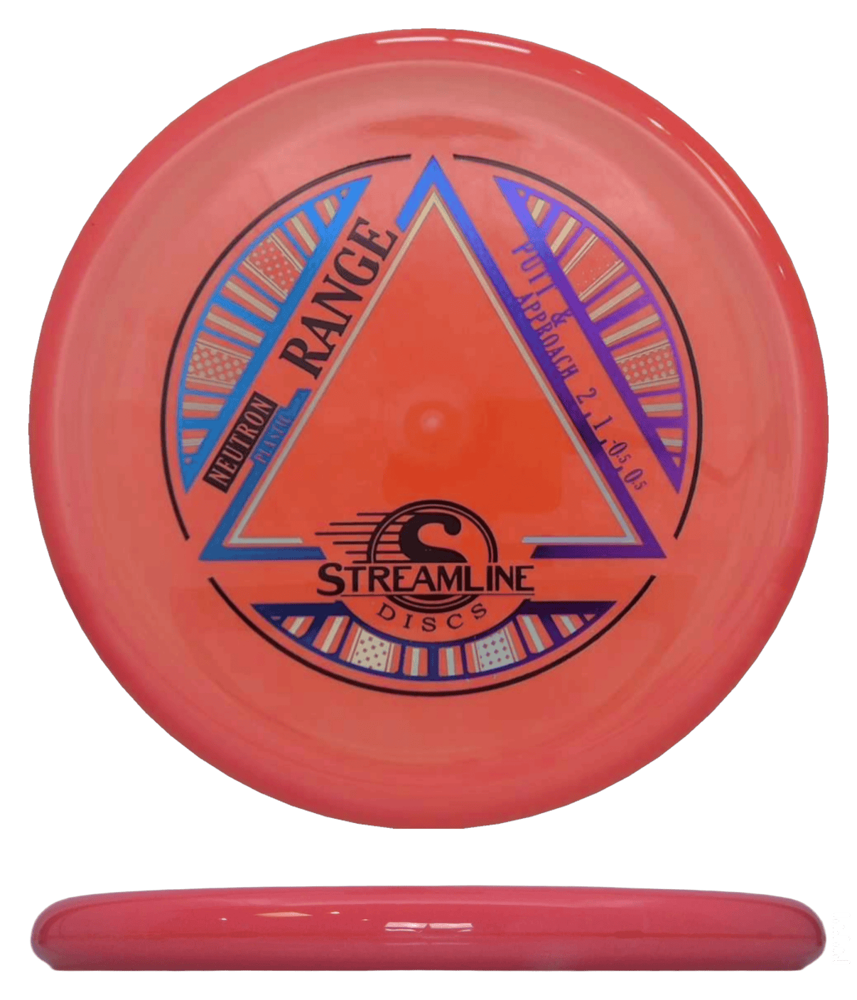 168g - Peach/Orange (Blue/Magenta Foil) Neutron Streamline Range - Skyline Disc Golf