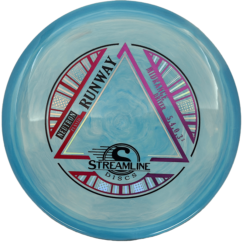 Streamline Runway Streamline Runway - Neutron / 178g - Sky Blue Swirl (Red/Magenta Foil) - Skyline Disc Golf