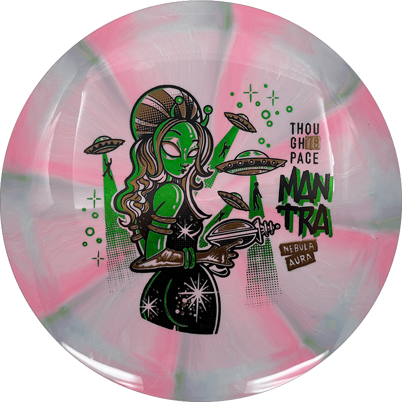 Thought Space Athletics Mantra Thought Space Athletics Mantra - Nebula Aura / 175g - Pink Burst (Green/Gold) - Skyline Disc Golf