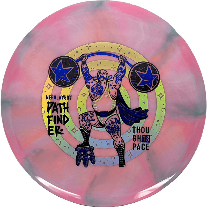 Thought Space Athletics Pathfinder Thought Space Athletics Pathfinder - Nebula Aura / 173g - Cotton Candy Pink Swirl (Blue/Chrome) - Skyline Disc Golf