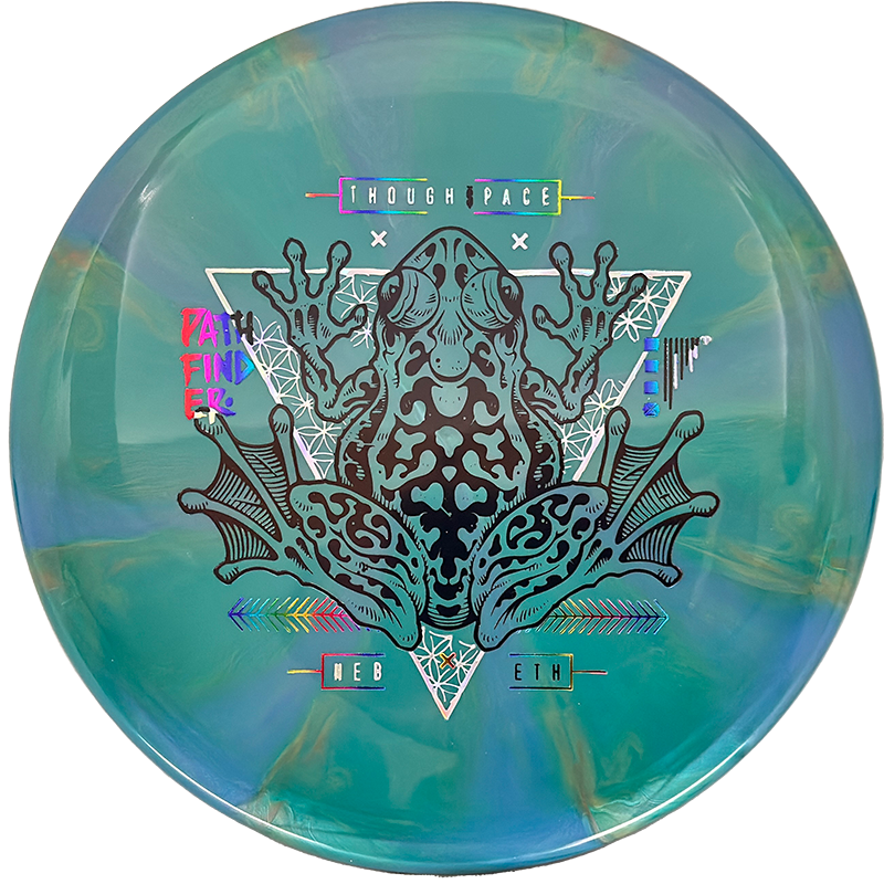 Thought Space Athletics Pathfinder Thought Space Athletics Pathfinder - Nebula Ethereal / 176g - Green/Blue Burst (Chrome/Rainbow) - Skyline Disc Golf