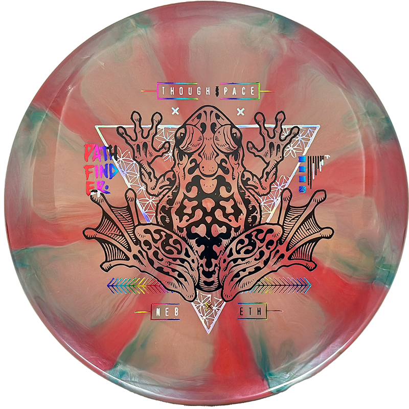 Thought Space Athletics Pathfinder Thought Space Athletics Pathfinder - Nebula Ethereal / 176g - Red Melon/Green Burst (Chrome/Rainbow) - Skyline Disc Golf