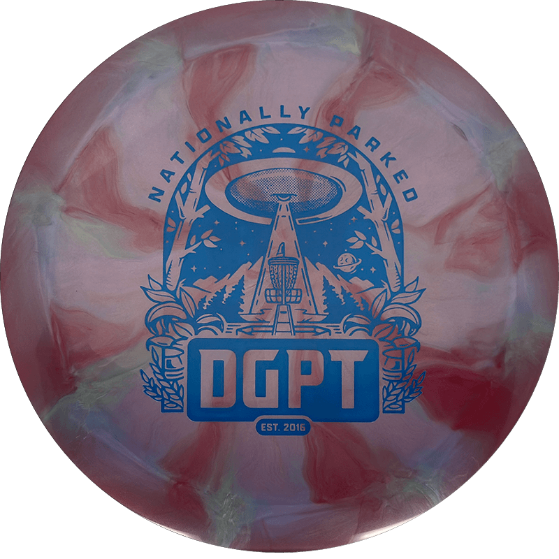 Thought Space Athletics Synapse Thought Space Athletics Synapse - Nebula Ethereal / 175g - Crimson/Pink Burst (Blue - DGPT Nationally Parked) - Skyline Disc Golf