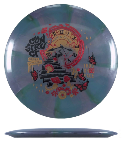 Thought Space Construct - Nebula Ethereal - Maria Olivia Tour Series / 174g - Blue/Green/Lavender Burst (Black/Copper/Red Glitter) - Skyline Disc Golf