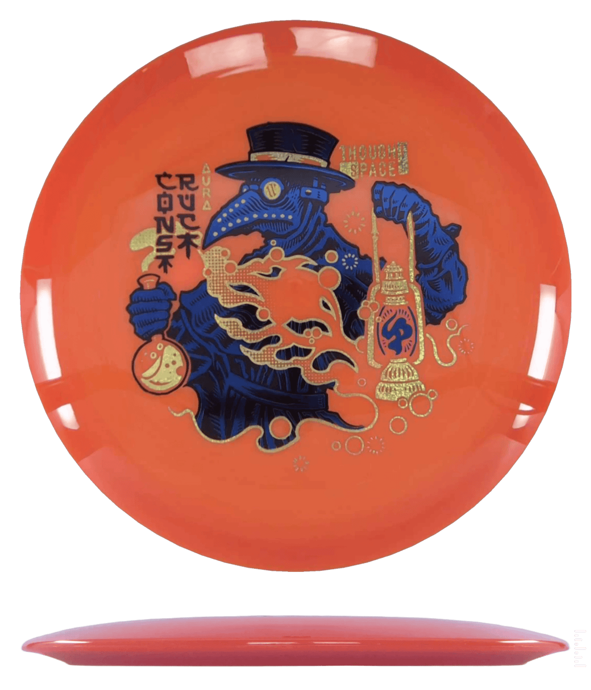 169g - Orange (Royal Blue Foil/Gold Glitter) Aura Thought Space Construct - Skyline Disc Golf