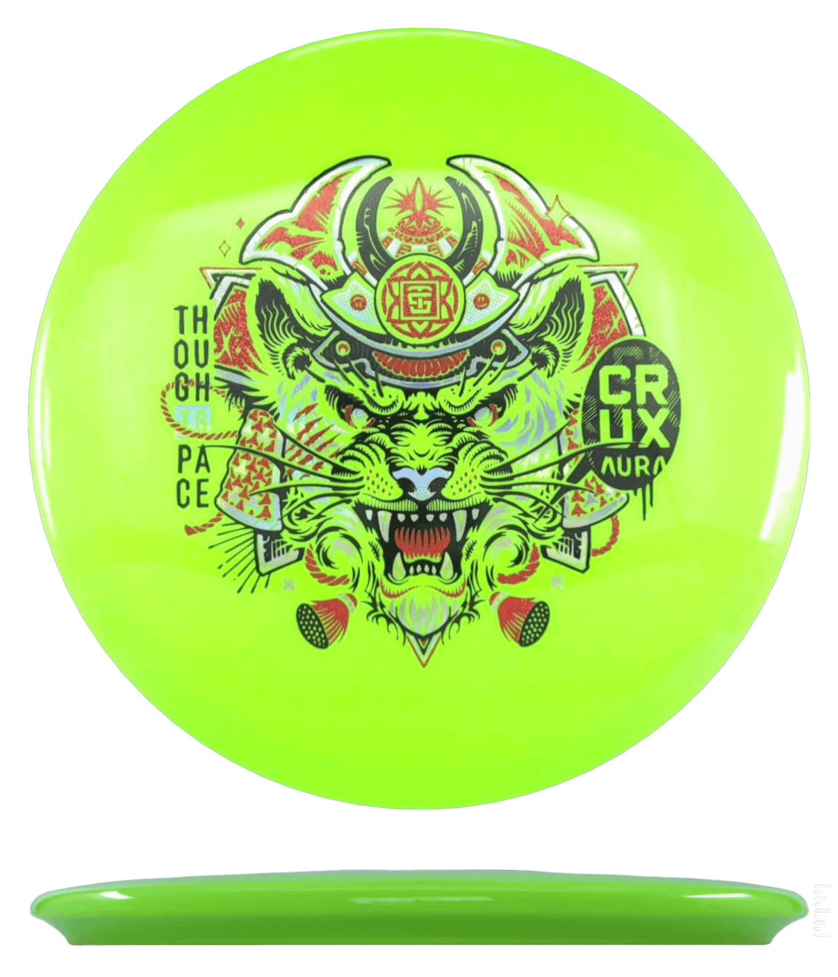 176g - Chartreuse (Red Glitter/Chrome) Aura Thought Space Crux - Skyline Disc Golf
