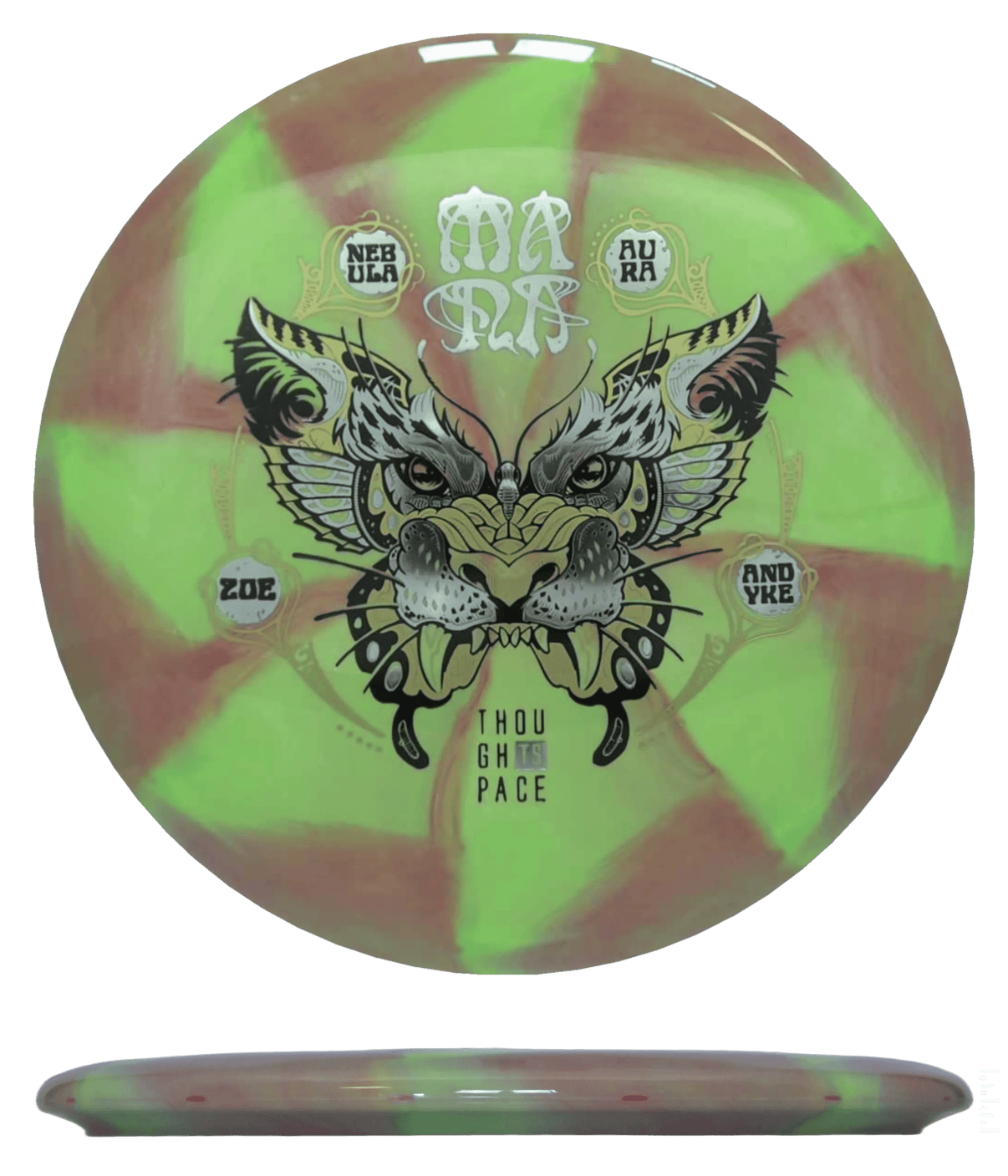 178g - Strawberry Banana Burst (Gold/Silver Foil) Signature Nebula Aura - Zoe Andyke Tour Series Thought Space Mana - Skyline Disc Golf