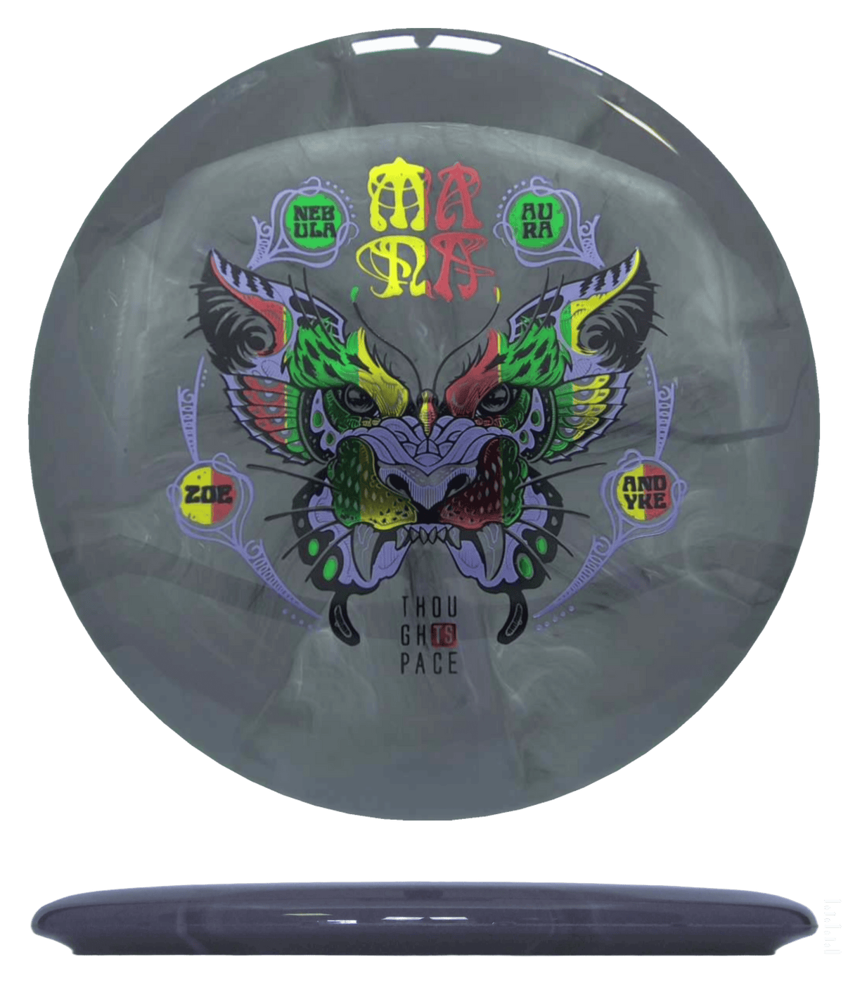 177g - Gray Burst (Rasta Foil/Lavender) Signature Nebula Aura - Zoe Andyke Tour Series Thought Space Mana - Skyline Disc Golf