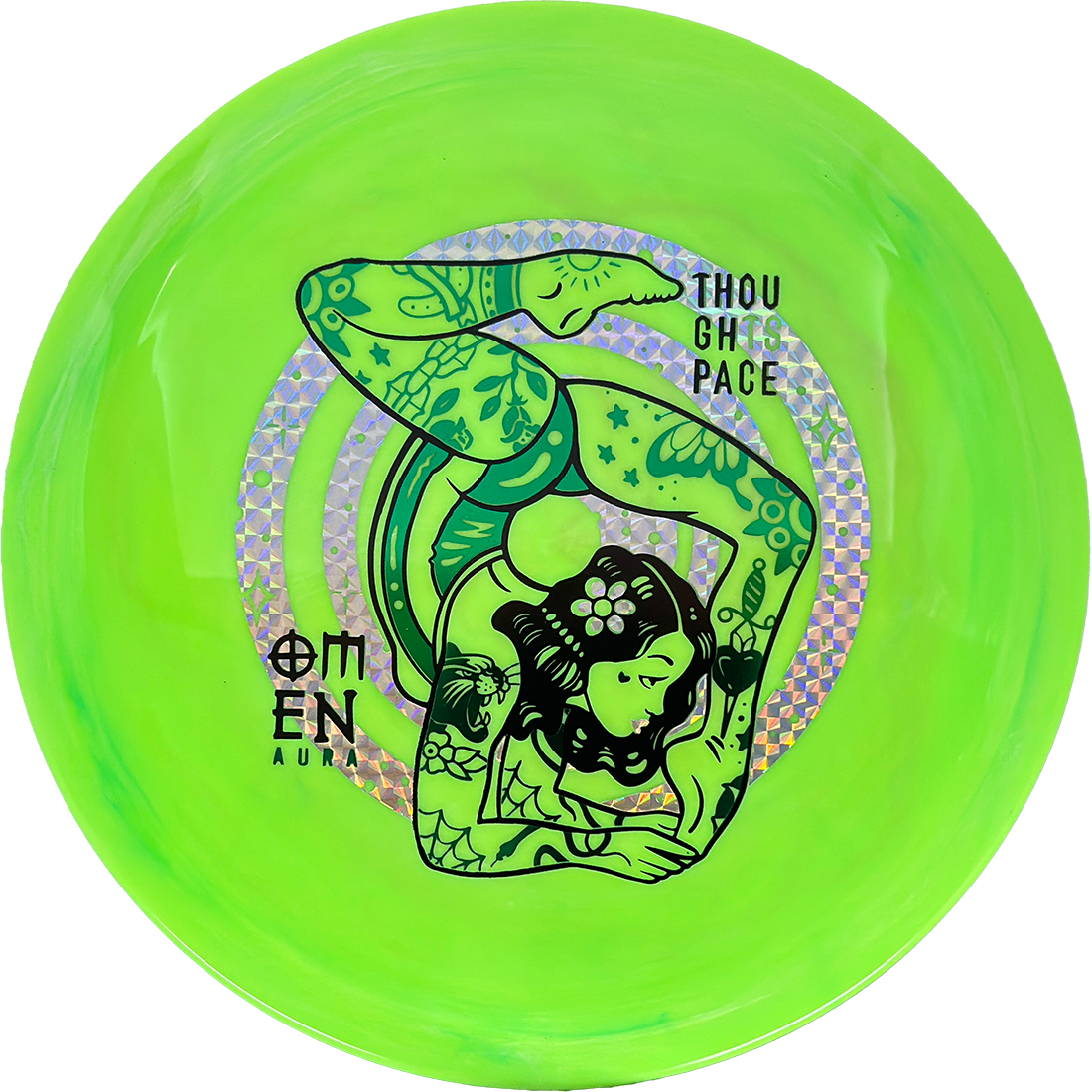 Thought Space Athletics Omen Thought Space Athletics Omen - Aura / 167g - Lime Green (Green/Chrome) - Skyline Disc Golf