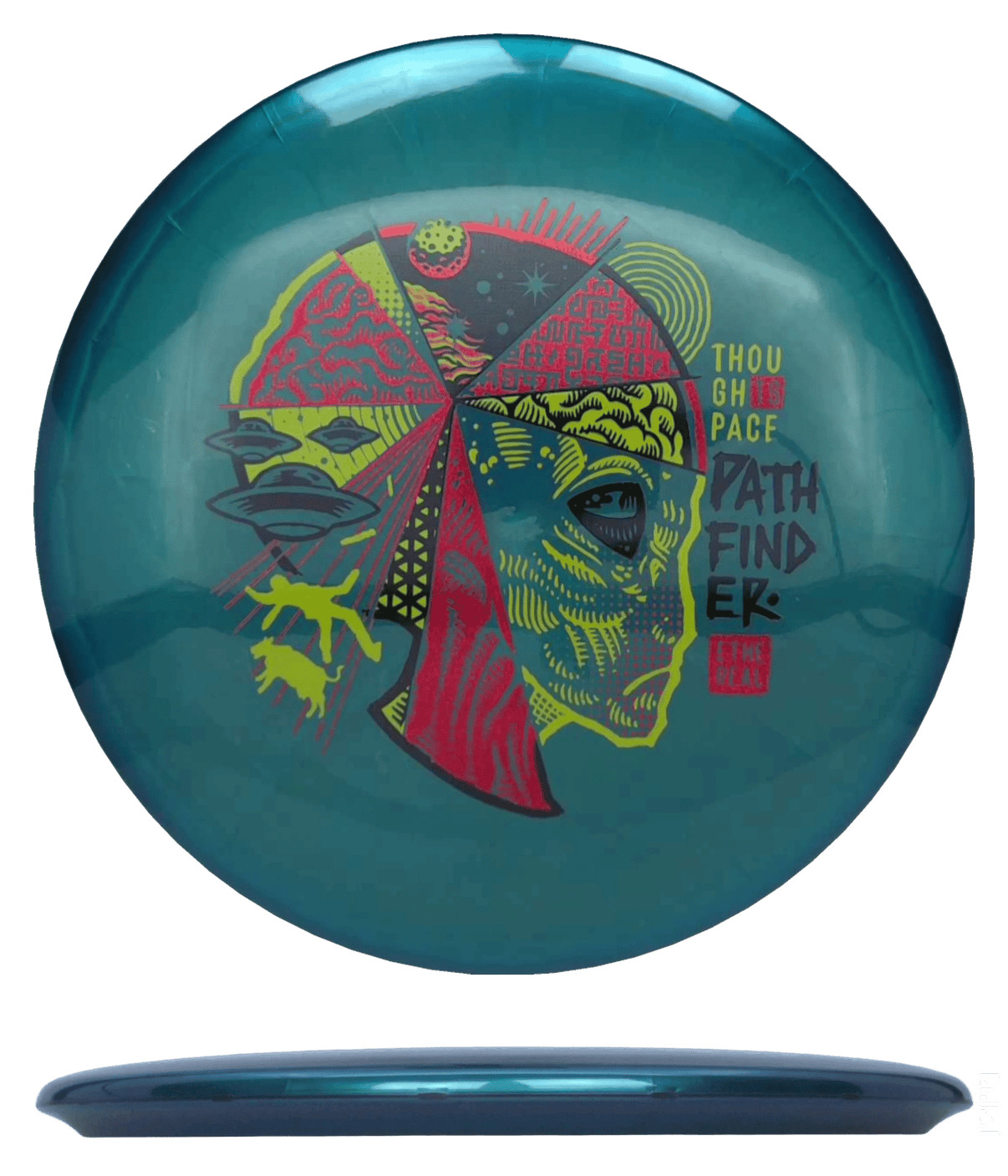 177g - Forest Green (Black/Mustard/Red Glitter) Ethereal Thought Space Pathfinder - Skyline Disc Golf