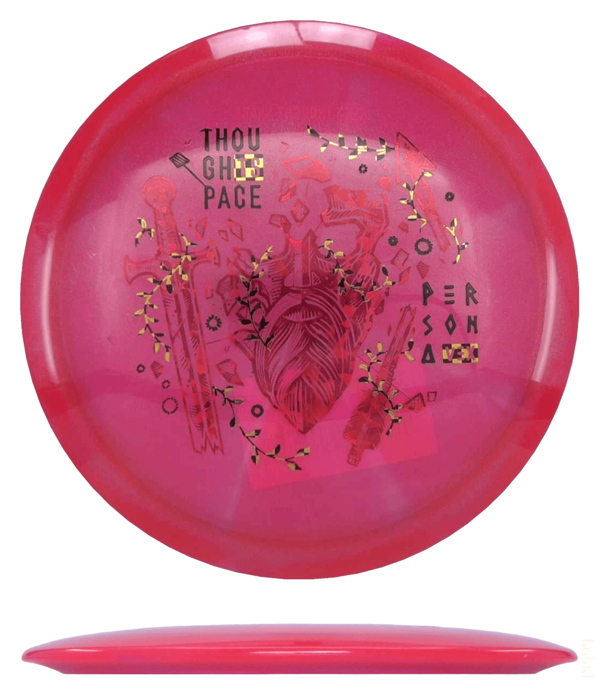 170g - Red (Black/Gold Checkerboard/Red Shatter) Vex Thought Space Persona - Skyline Disc Golf