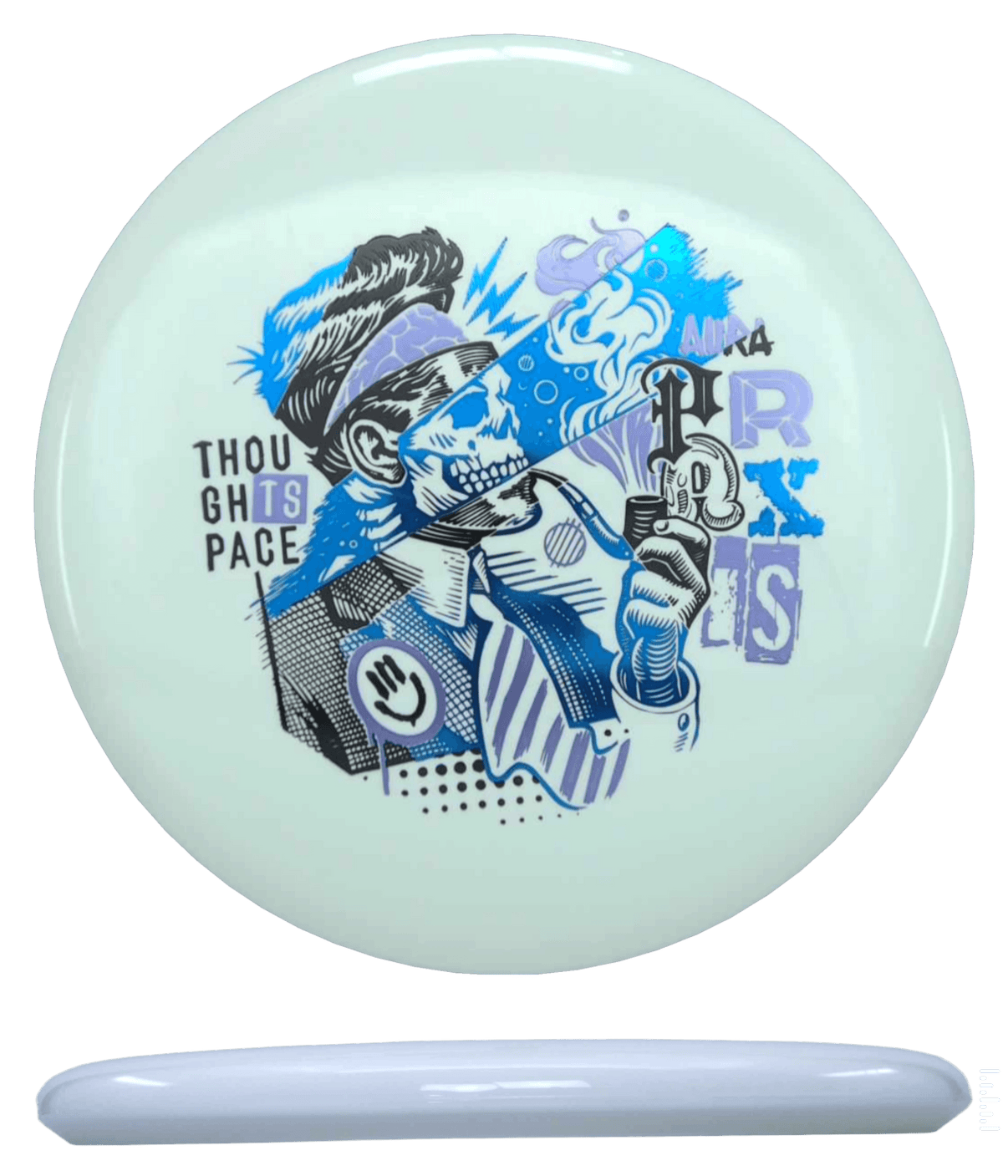 174g - White (Black/Blue/Lavender Foil) *082* Aura Soft Thought Space Praxis - Skyline Disc Golf