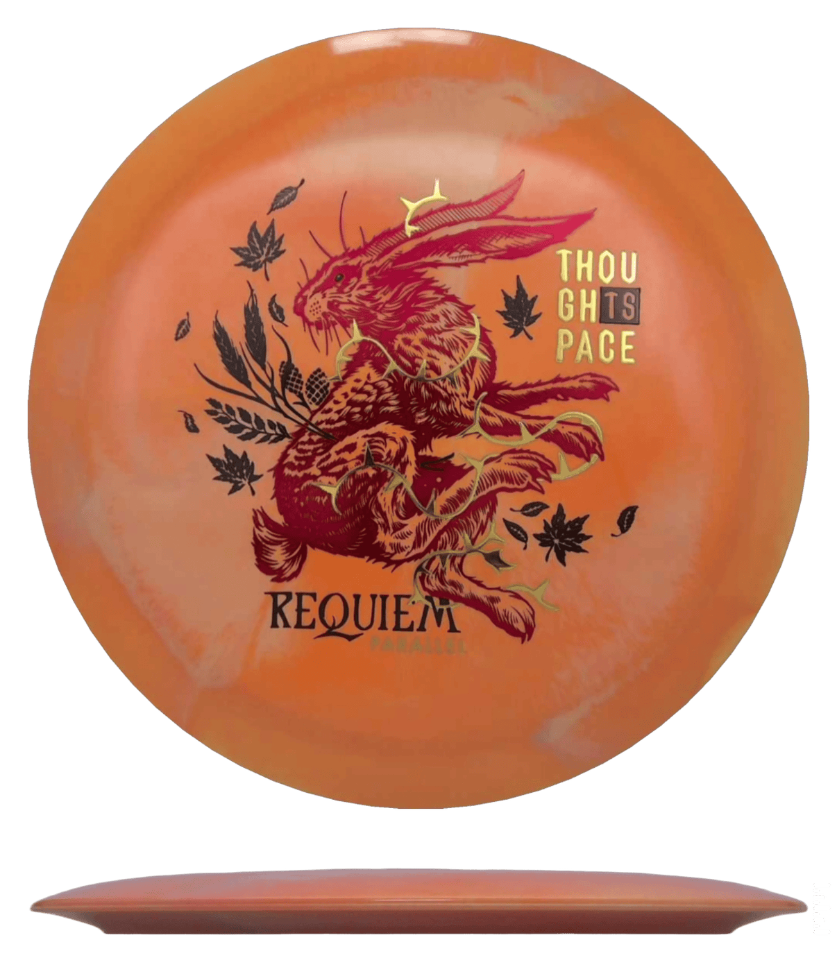 174g - Orange Burst (Red/Gold Foil/Black) Parallel Thought Space Requiem - Skyline Disc Golf
